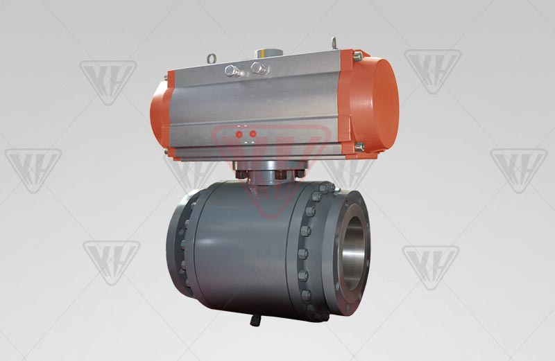 Pneumatic fixed ball valve